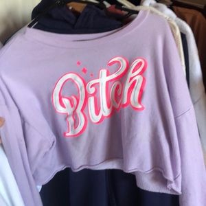 Fashion Nova long sleeve cropped b*tch shirt
